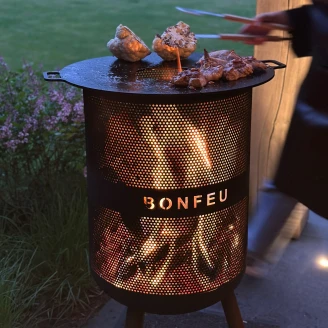 BonFeu Sæt med Ildsted BonVes 45 Cortenstål, Plancha & Grillspade