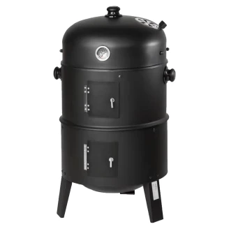 Multifunktionel 3-i-1 Kulgrill, Røg og Ildfad <strong>Lint</strong>  Sort