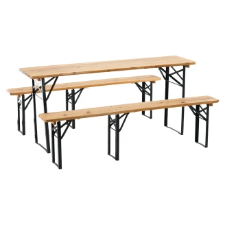 Havesæt med Bord 177x43 cm & 2 Bænke <strong>Irwin</strong>  Træ