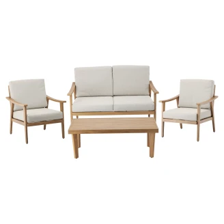 Havesæt med 2-Personers Sofa, Bord, 2 Lænestole & Hynder <strong>Umber</strong>  Beige