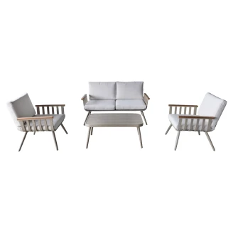Havesæt med 2-Personers Sofa, Bord, 2 Lænestole & Hynder <strong>Estia</strong>  Beige