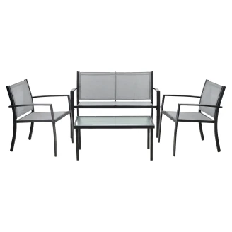 Havesæt med 2-Personers Sofa, Bord & 2 Lænestole <strong>Mirel</strong>  Grå