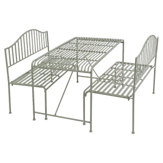 Trädgårdssæt med Bord 158x78 cm & 2 Bænke <strong>Passage</strong>  Grøn