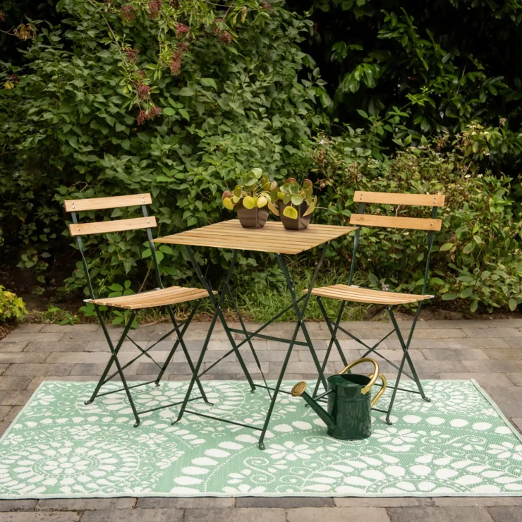 Trädgårdssæt med Bord 60x60 cm & 2 Stole Buvette Grøn