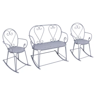 Trädgårdssæt med Gyngebænk & 2 Gyngestole <strong>La Grande</strong>  Blå