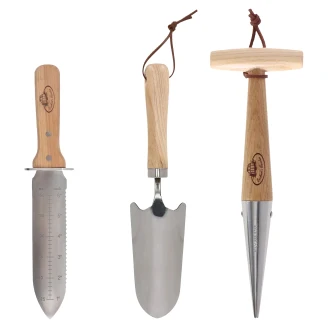 Trädgårdsredskabssæt med Plantepind, Kniv med Værktøjsholder & Spade <strong>Coreline</strong>  Træ