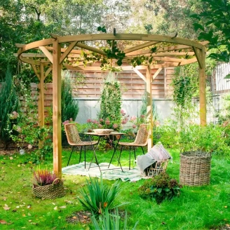 Pergola Cirkel med Lange Tagbjælker <strong>Edencraft</strong>  Træ