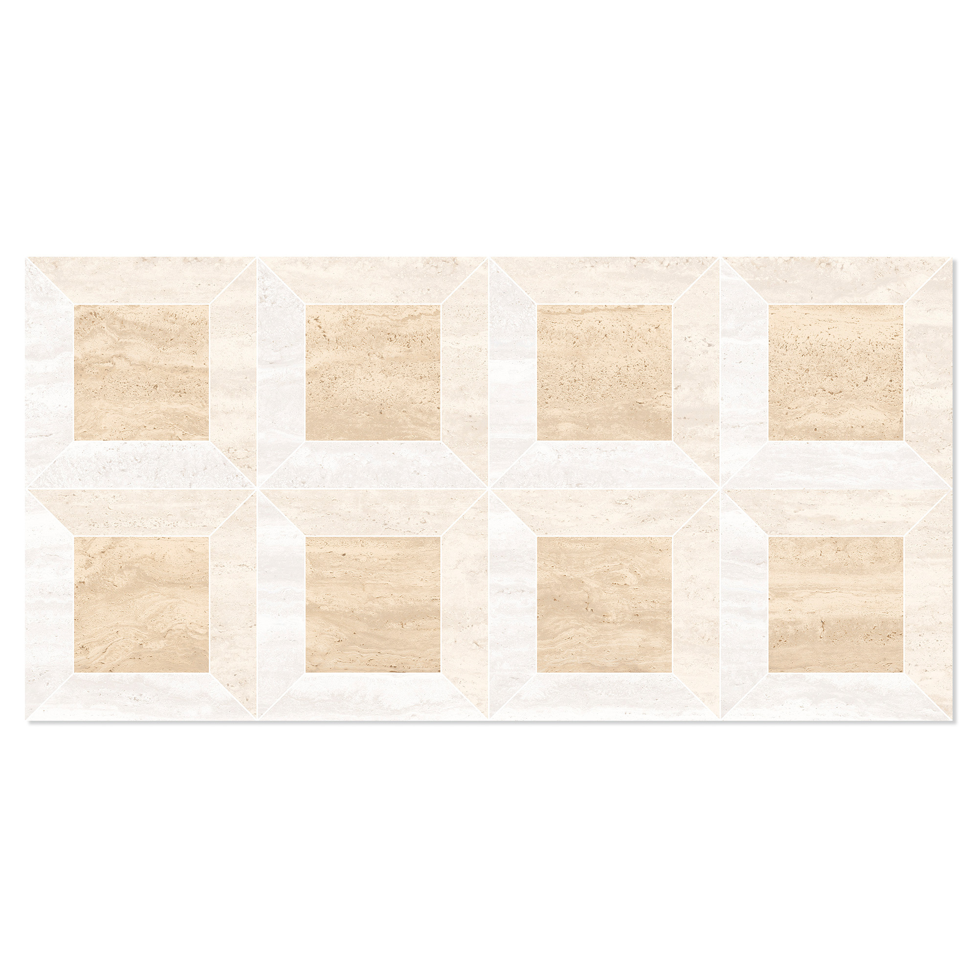 Klinker Tivora Quadra Mandel-Hvid Mat 60x120 (5x5) cm