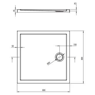 Duschhjørne med Brusekar <strong>Funkia</strong>  Evo Kvadratisk Titanium 80x80 cm