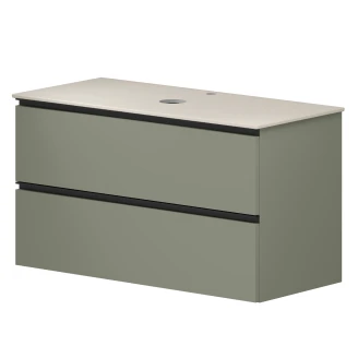 Underskab Luna Oliv 100 cm med Cosentino Bordplade Silestone Lys Beige Poleret