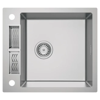 Rostfritt Stål Diskho <strong>Magnetic</strong>  Krom Matt 60 cm med Tillbehör & Vattenlås