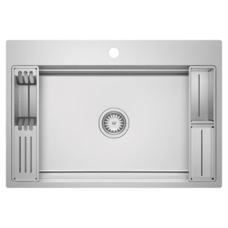 Rostfritt Stål Diskho <strong>Magnetic</strong>  Krom Matt 80 cm med Tillbehör & Vattenlås