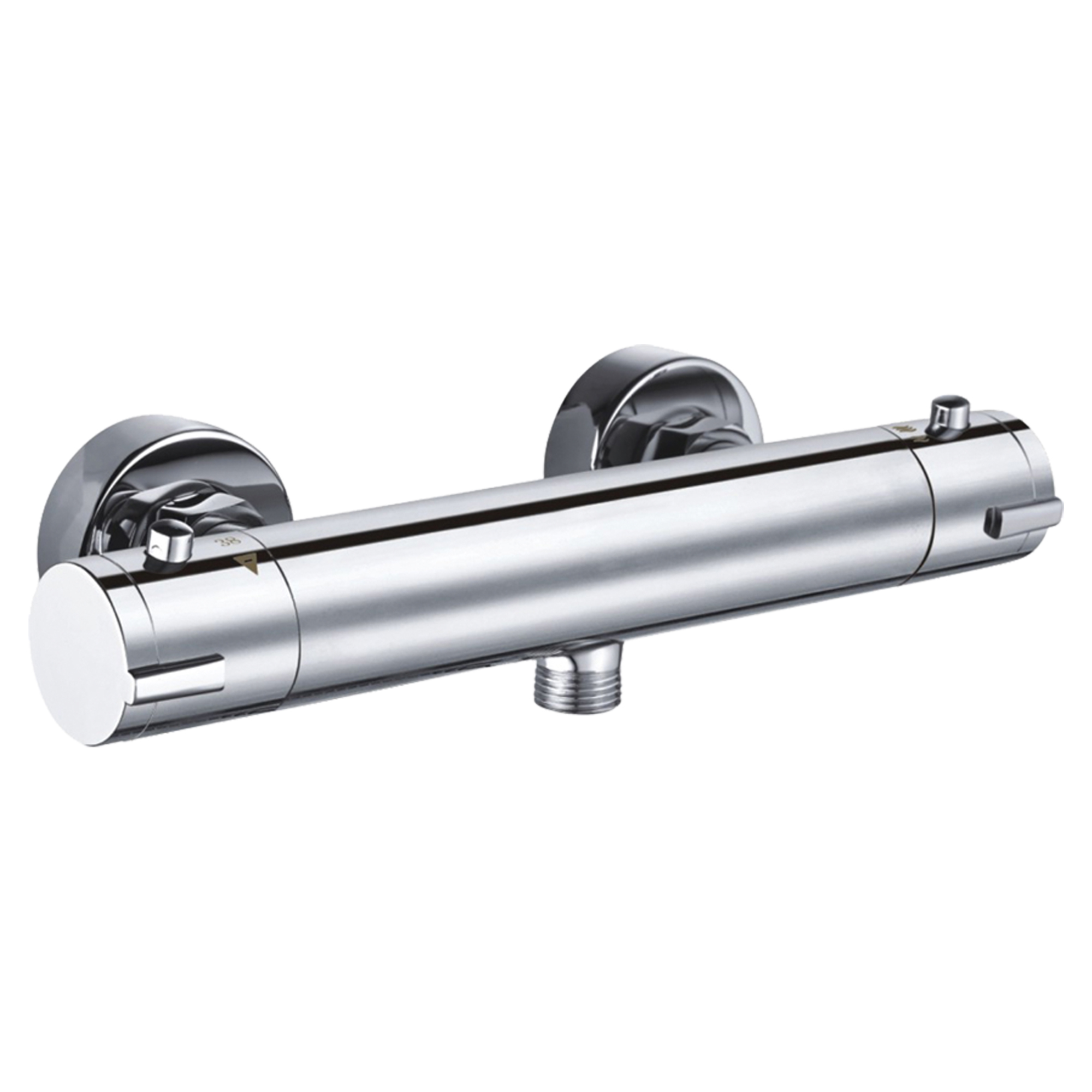 Brusearmatur Lucento Krom Blank med Termostat