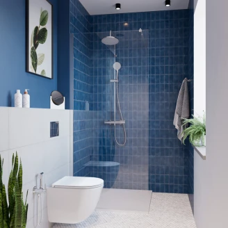 Brusesæt <strong>Lumitherm</strong>  Krom Blank med Termostat