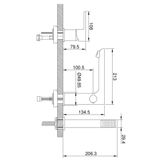 Kararmatur <strong>Velinor</strong>  3-huls Krom Blank