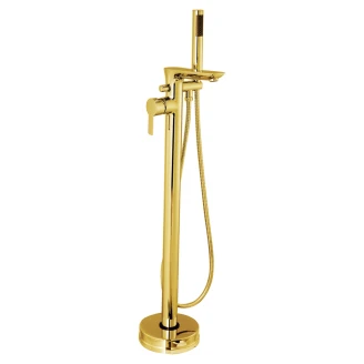 Gulvstående Badekararmatur <strong>Tresse</strong>  Guld Mat