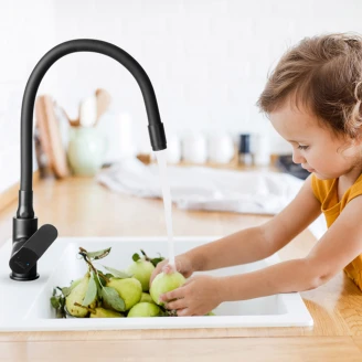 Køkkenarmatur <strong>Flexio</strong>  Sort Mat med fleksibel tud
