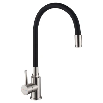 Køkkenarmatur <strong>Savino</strong>  Sort-Inox Mat med fleksibel tud