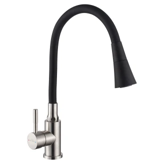 Køkkenarmatur <strong>Eterno</strong>  Sort-Inox Mat med fleksibel tud