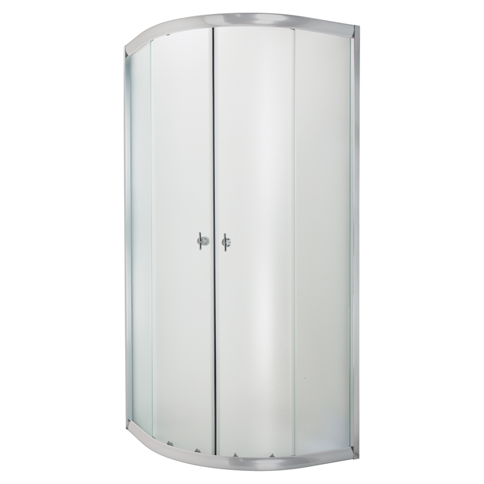 Brusehjørne Kavon 90x90 cm Rund Krom Blank Frostet