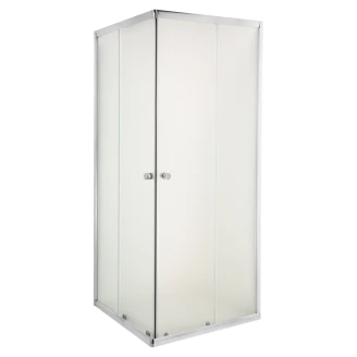 Brusehjørne <strong>Lusento</strong>  80x80 cm Kvadratisk Krom Blank Frostet