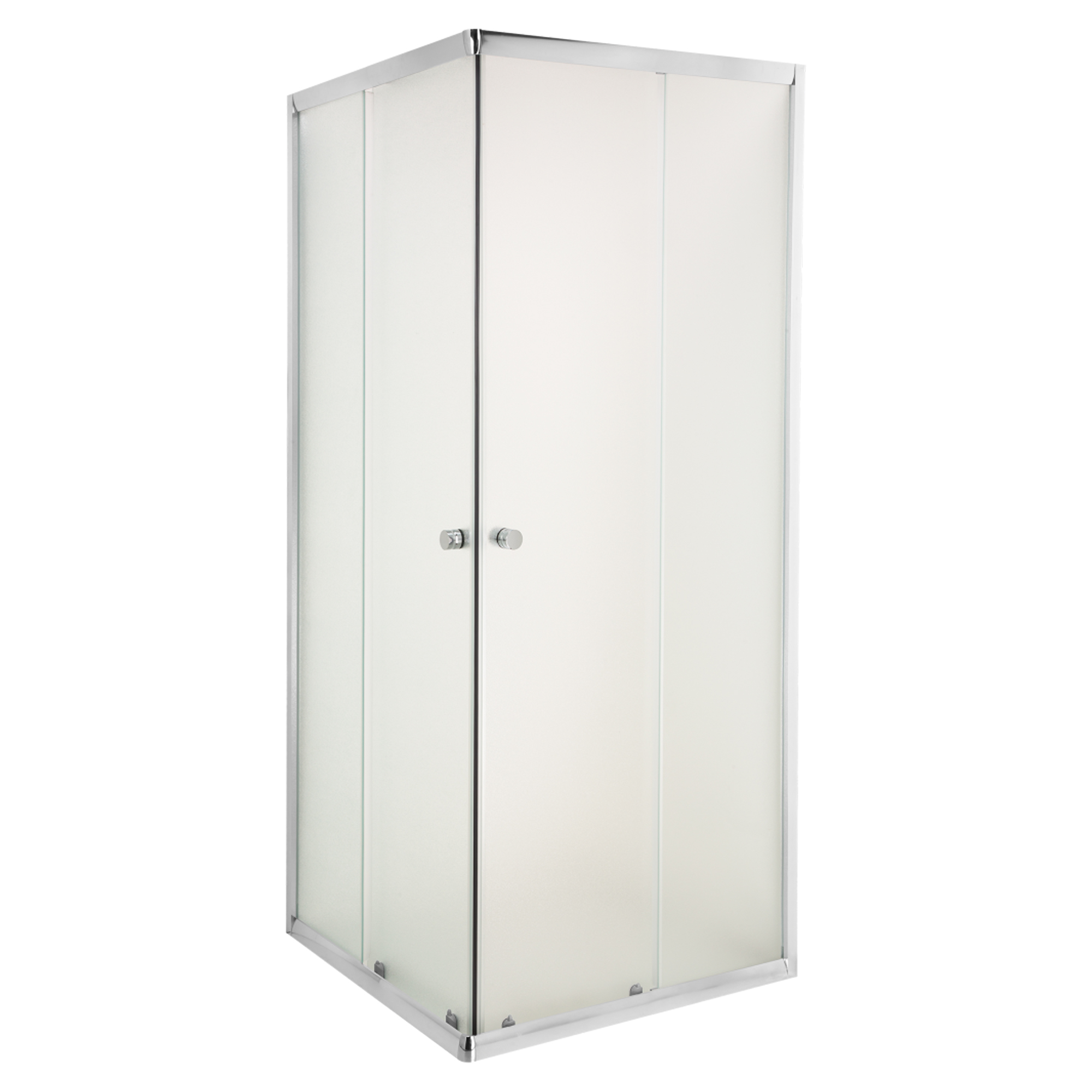 Brusehjørne Lusento 80x80 cm Kvadratisk Krom Blank Frostet