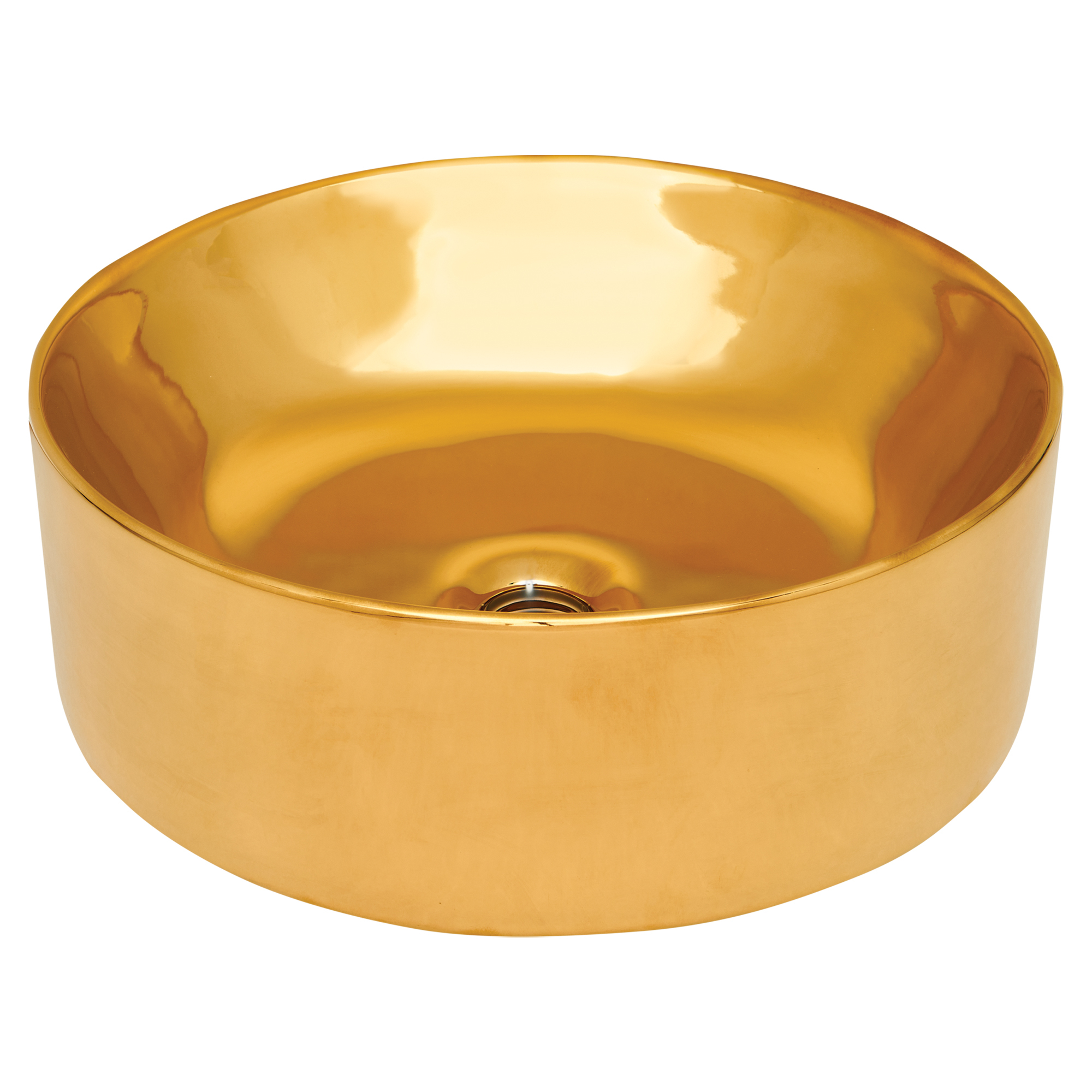 Håndvask Rille Rund Guld Blank 42 cm