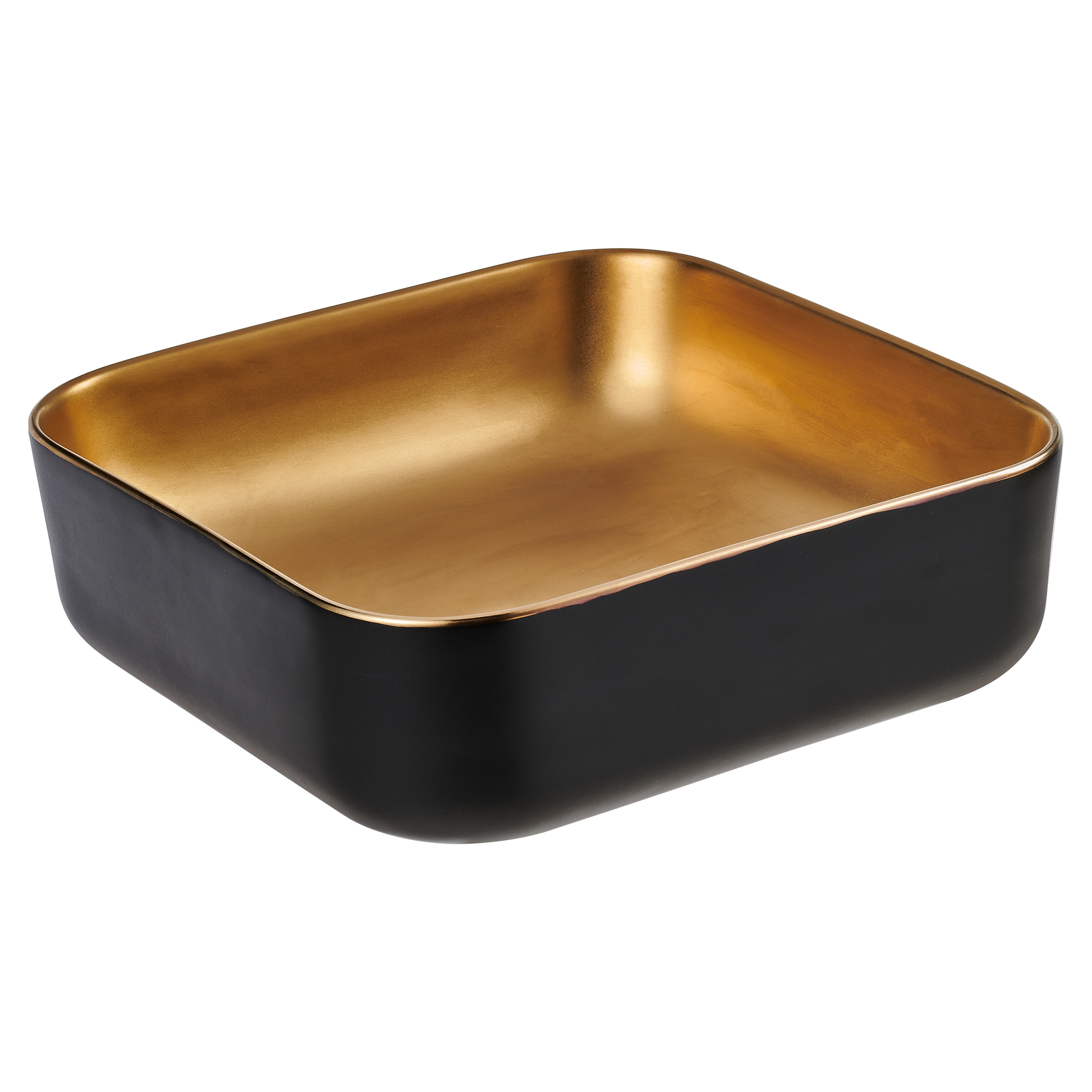 Håndvask Opena Kvadratisk Guld-Sort 39 cm