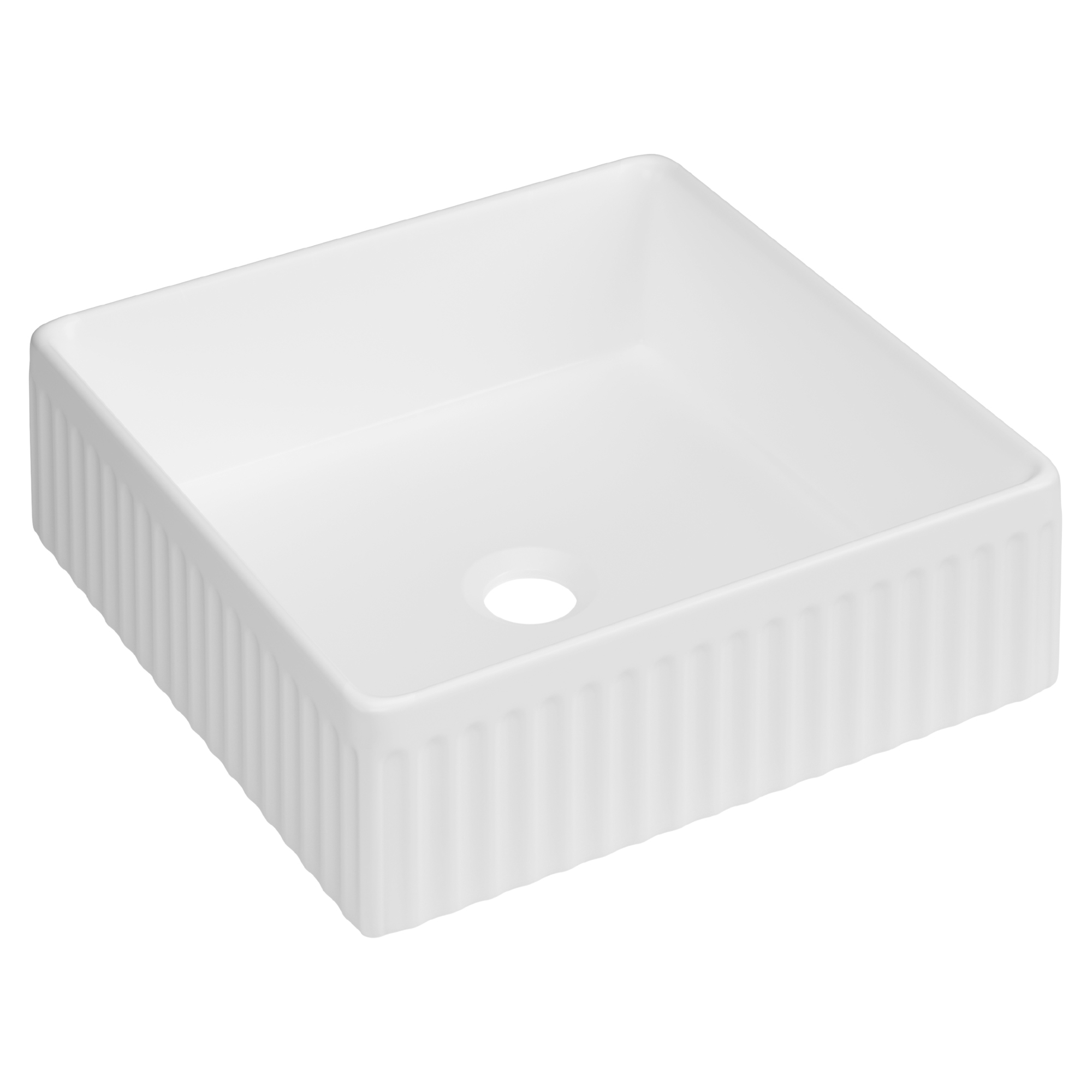 Håndvask Relief Kvadratisk Hvid Blank 36 cm