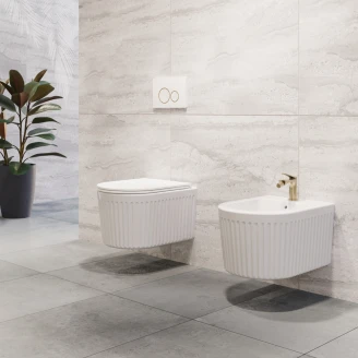 Væghængt toilet Relief Hvid Blank