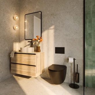 Underskab Luna Eg Træ 80 cm med Cosentino Bordplade Silestone Lys Beige Poleret