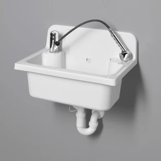 Plastisk Uslagsvask <strong>Tvaro</strong>  Hvid Blank 55x37 cm med Vandlås