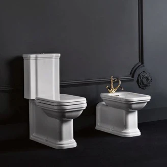 Toilet Cavendish Hvid-Guld Blank
