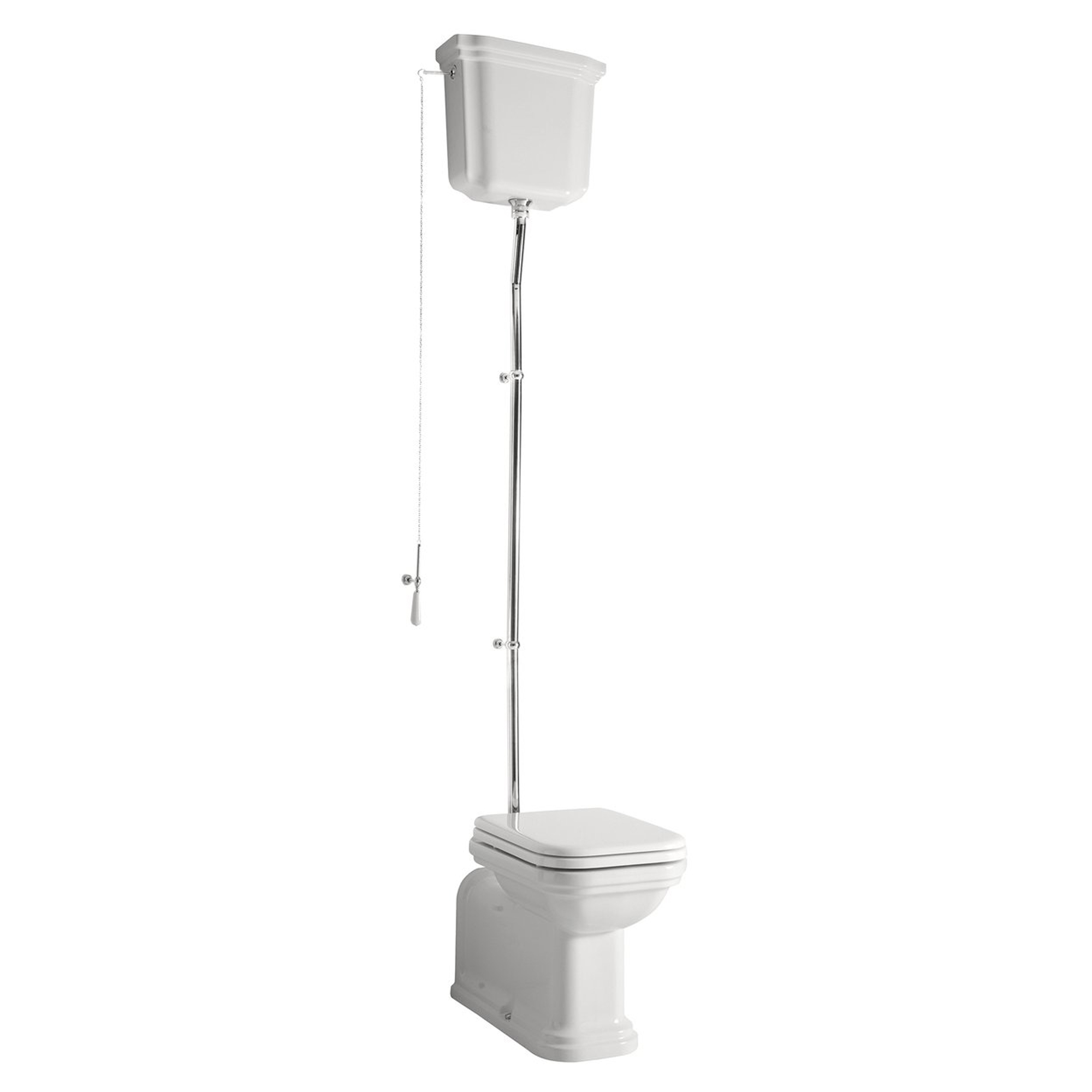 Højtspylende toilet Cavendish Hvid-Krom Blank