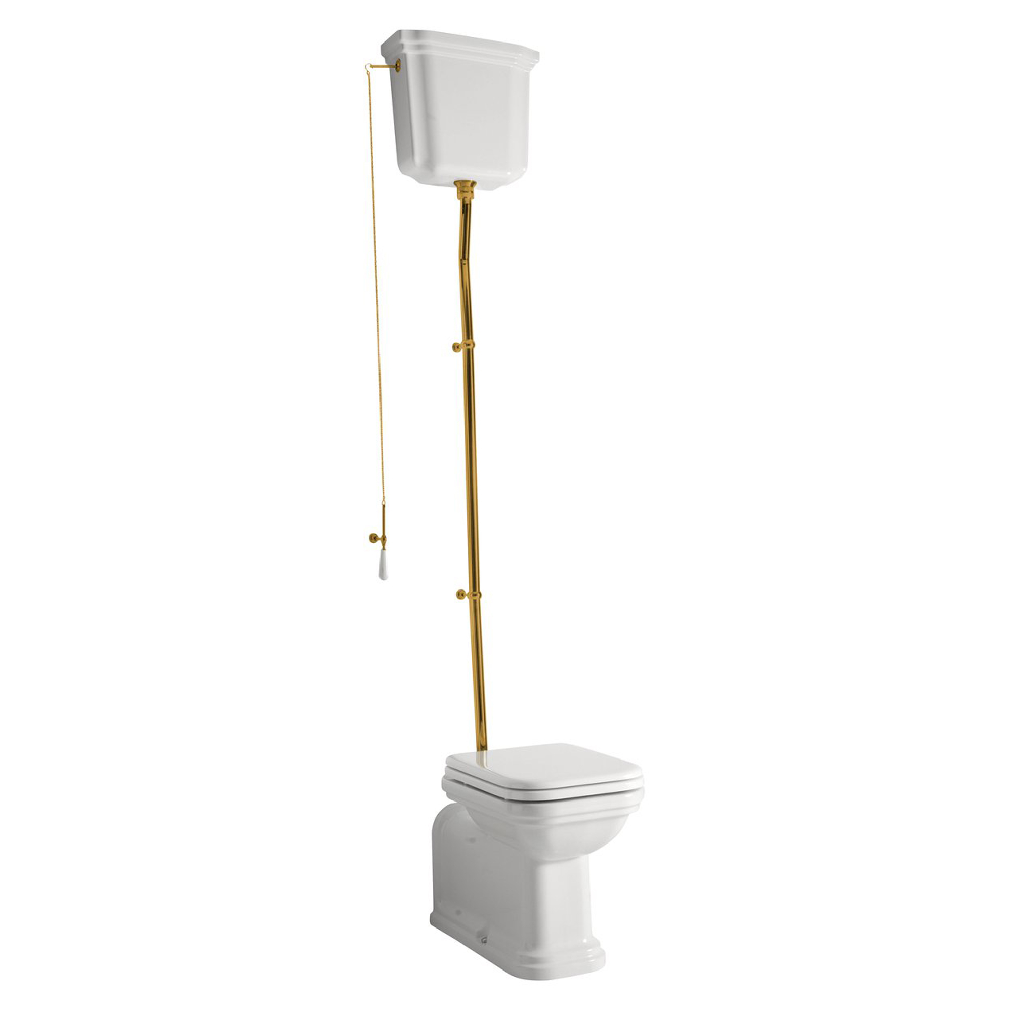 Højtspylende toilet Cavendish Hvid-Guld Blank