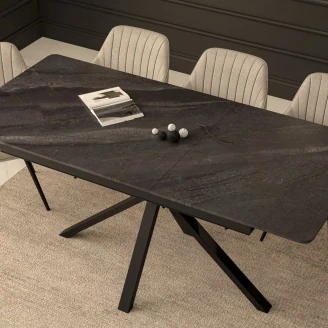 Spisebord <strong>Triolette</strong>  Sort 140/180x85 cm