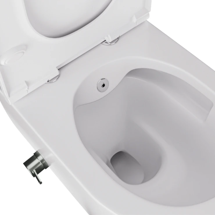Væghængt Toiletpakke Klar Hvid Blank med Indbygningscisterne Alca med Bidéfunktion