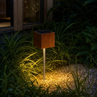 Cortenique Pullert med Solpanel Cortenstål 60 cm