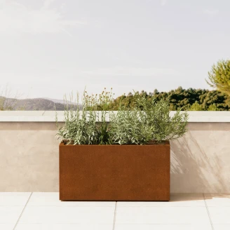 Herstera Udendørskrukke <strong>Verde Vivo</strong>  Cortenstål 100x40x50 cm