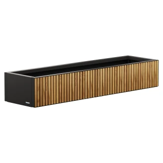 Herstera Udendørskrukke <strong>Hontanar</strong>  Termotræ, Sort 150x40x25 cm