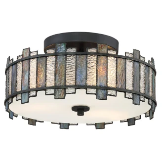 Quoizel Loftlampe <strong>Sentry</strong>  Sort, Kunstglas Ø 35 cm