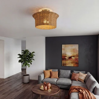 Alora Mood Loftlampe <strong>Kai</strong>  Guld, Rattan