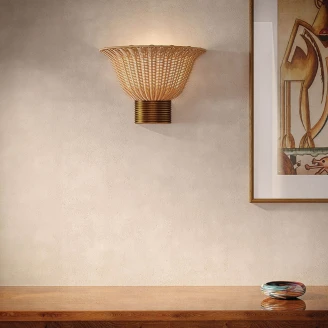 Alora Mood Væglampe <strong>Kai</strong>  Guld, Rattan