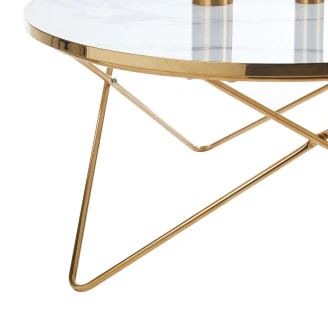 Sidebord Marbly Hvid, Hvid Marmor Ø80 cm
