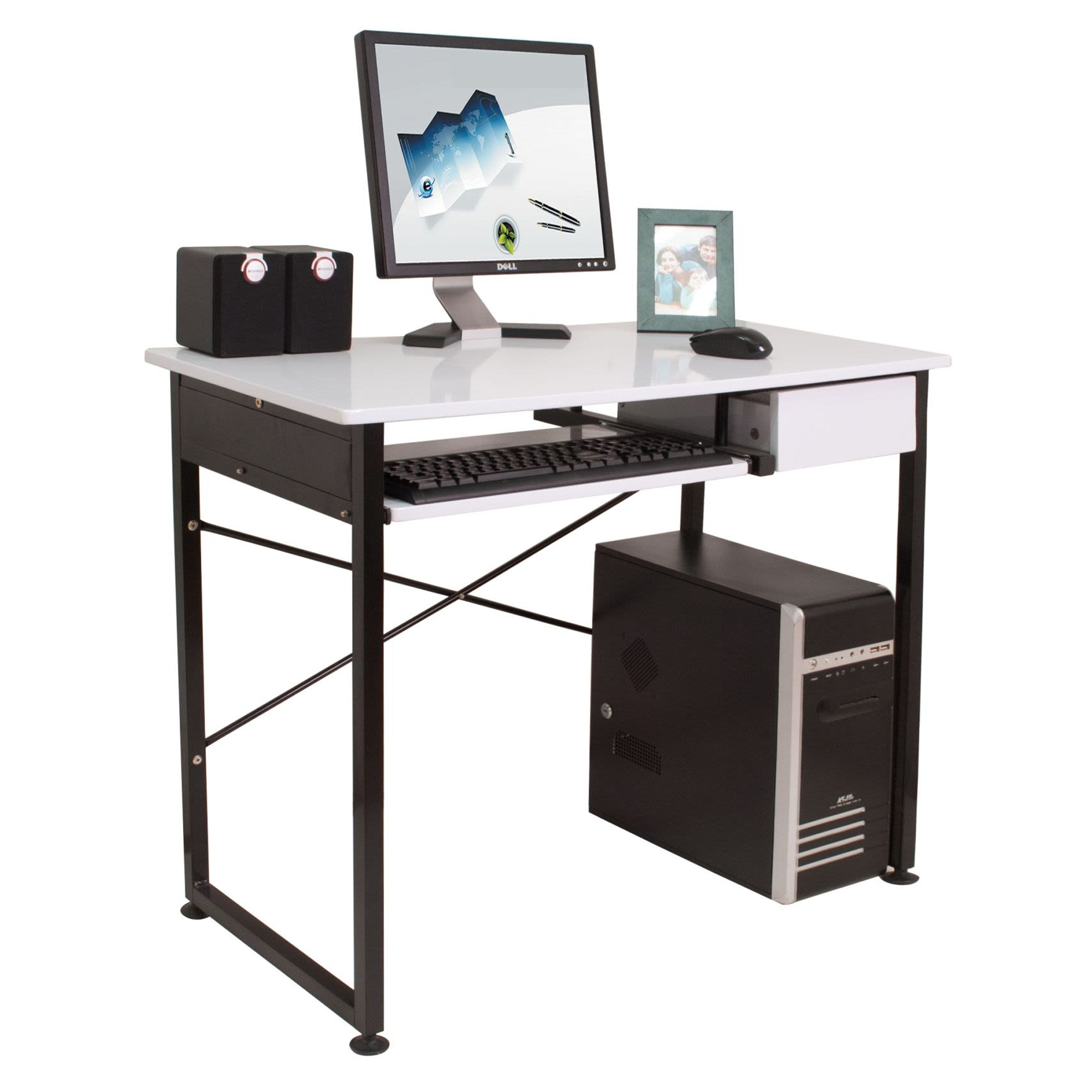 Skrivebord Ether Hvid, Sort