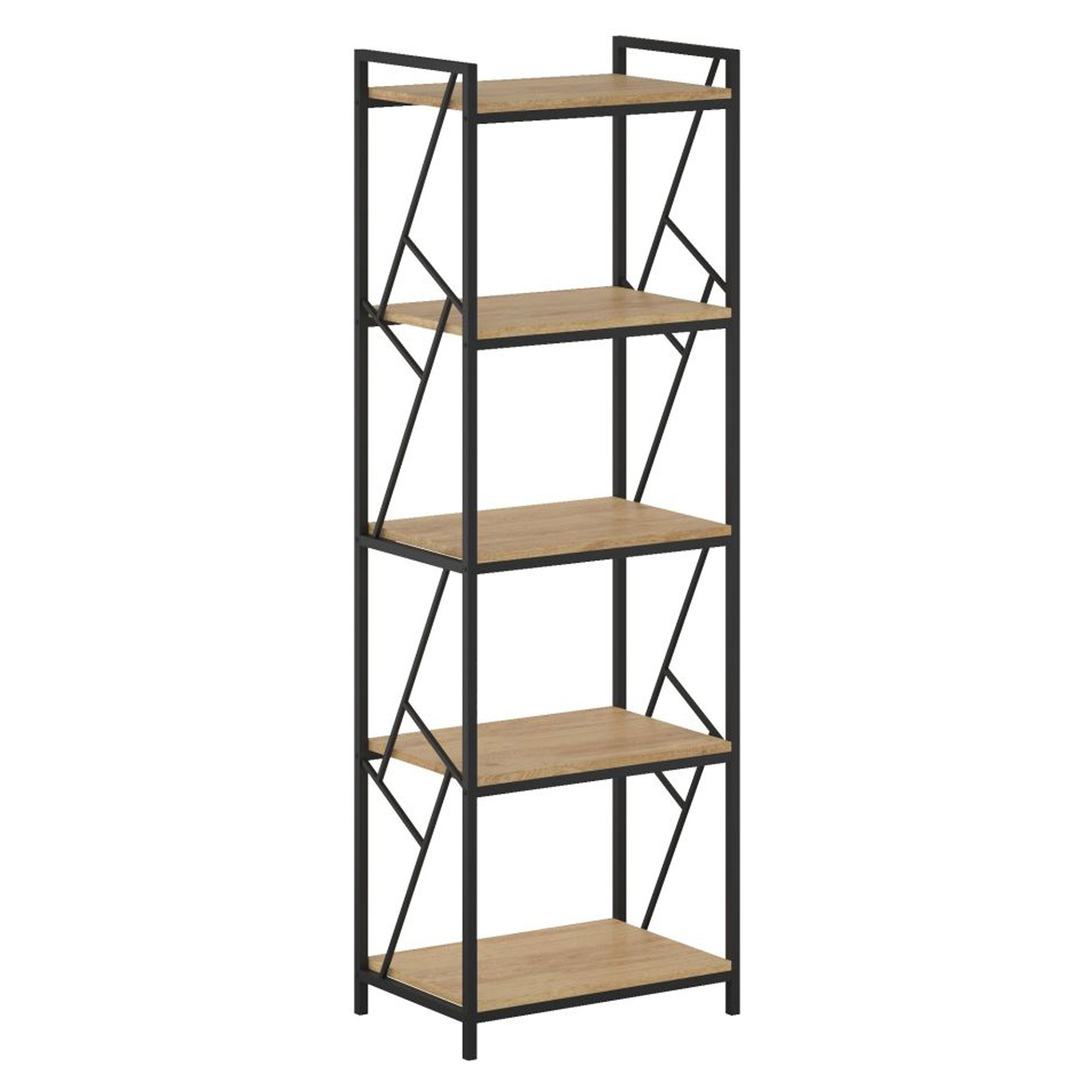 Reol Voxwood Natur Eg, Sort 40x60x180 cm
