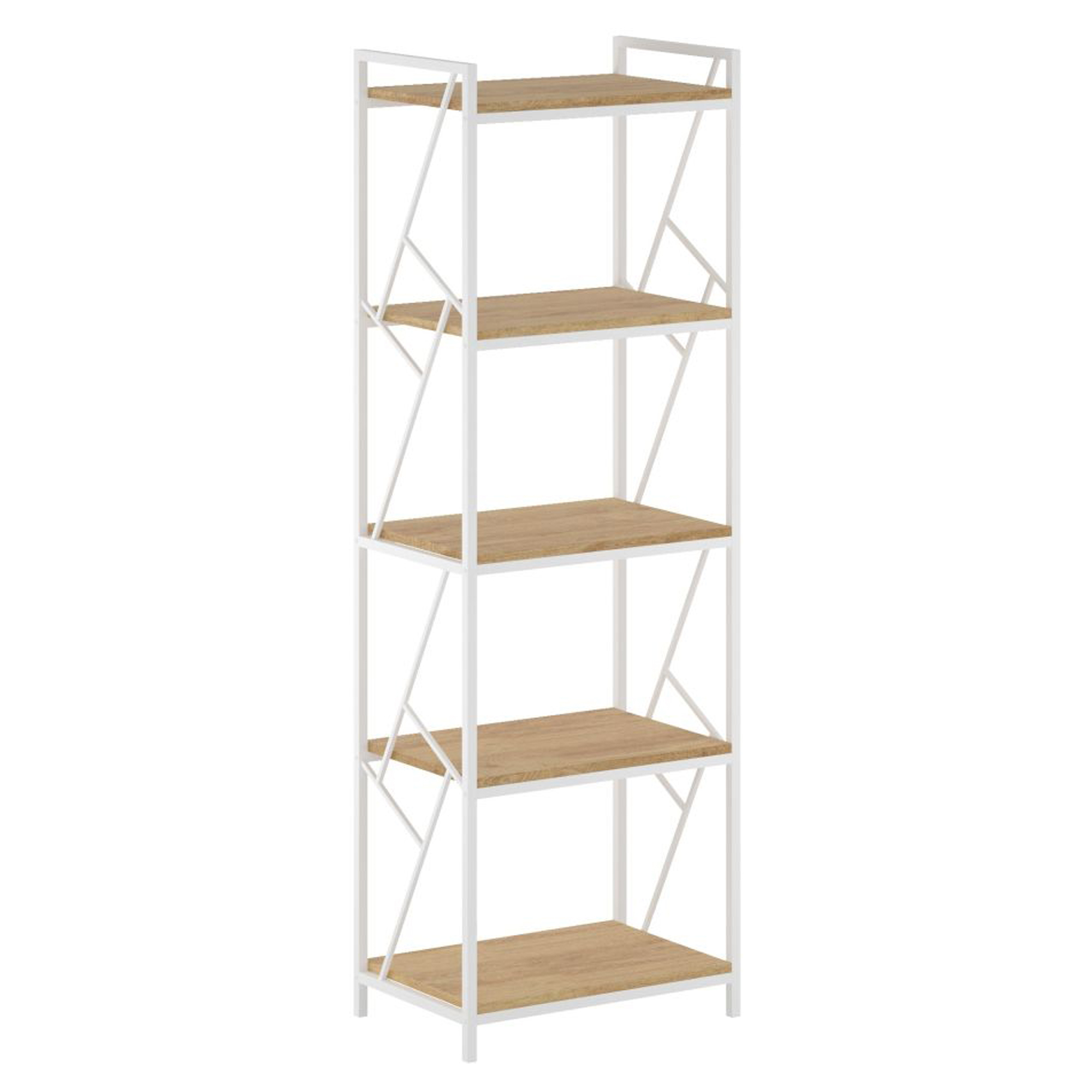 Reol Voxwood Natur Eg, Hvid 40x60x180 cm