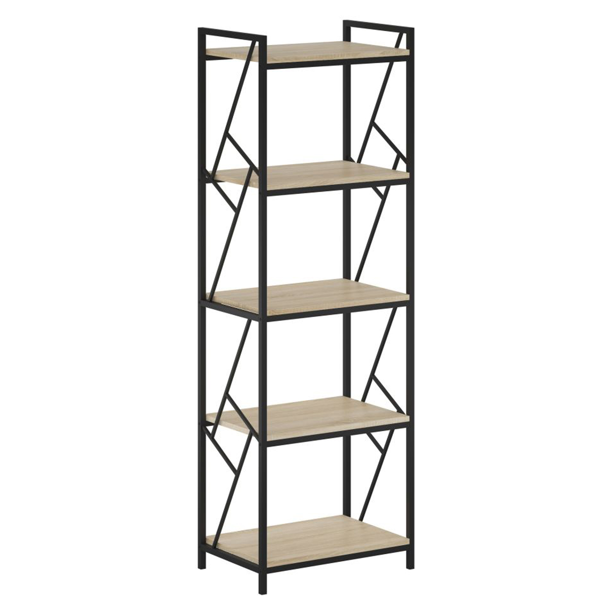 Reol Voxwood Sonoma Eg, Sort 40x60x180 cm