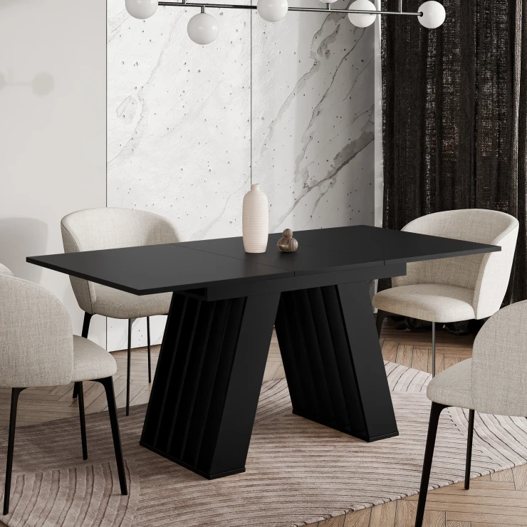 Spisebord Brixton Sort 120-160x80 cm