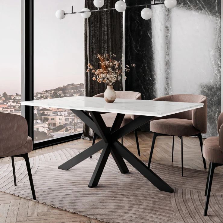 Spisebord Oakmont Hvid Marmor 160x90 cm